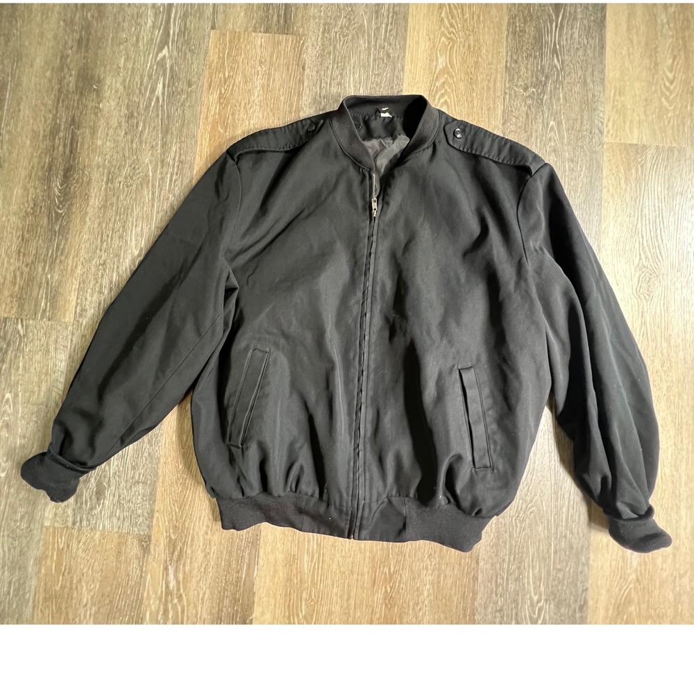 Neptune Garment Company Bomber Jacket Mens 52 Long Black Military Officer Zip‎